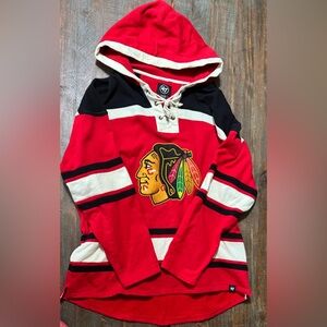 Chicago Blackhawks lacer hoodie. #9 Bobby Hull. 
47 brand.  Size XXLarge.